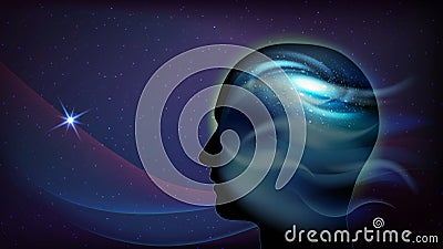 Human Head Universe Inspiration Enlightenment Vector Illustration