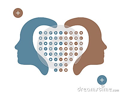 Human heads, profiles Vector Illustration