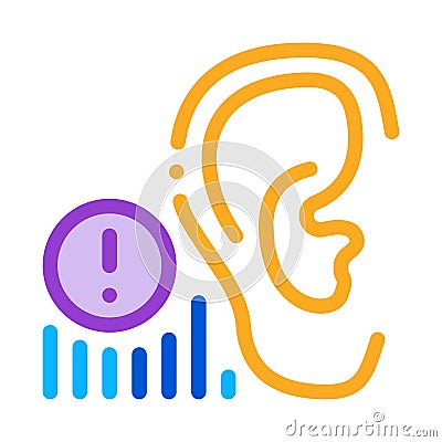 Human hearing warning icon vector outline illustration Vector Illustration