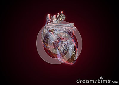 Human heart as fragile glass Cartoon Illustration