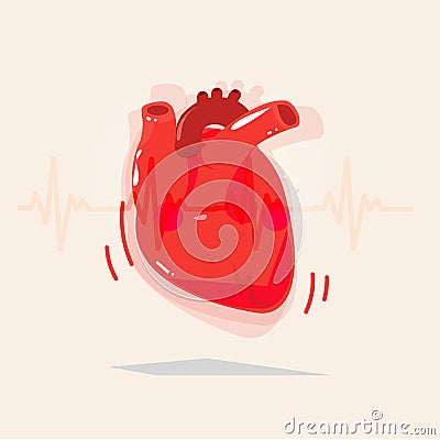 Human heart with beat - Stock Photo
