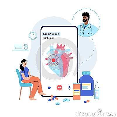 Cardiology template concept Vector Illustration