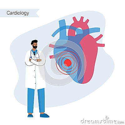 Cardiology template concept Vector Illustration