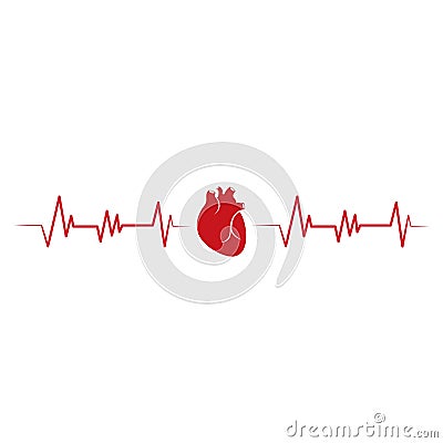 Human heart logo medical cardiology vector icon illustration Vector Illustration