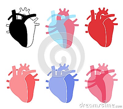 Heart set icons Vector Illustration