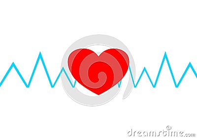 Human heart medical cardiogram on white background Stock Photo