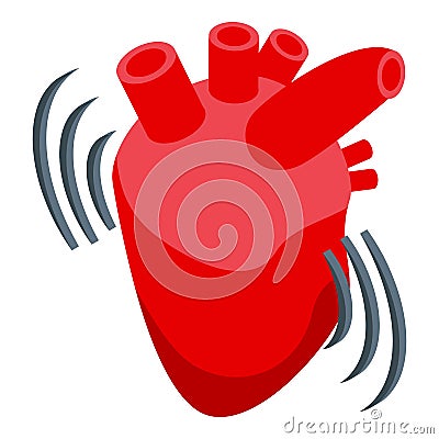 Human heart palpitation icon isometric vector. Attack anxiety Vector Illustration