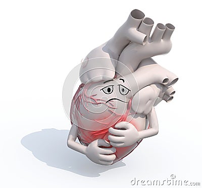 Human heart problems ache health illness Cartoon Illustration