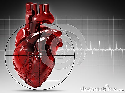 Human heart under attack Stock Photo