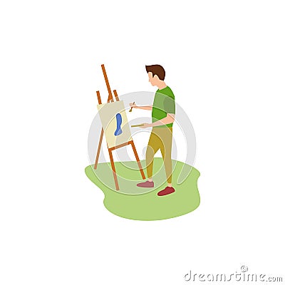 Human Hobbies Painting Vector Illustration