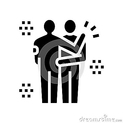 human hugs glyph icon vector illustration sign Cartoon Illustration