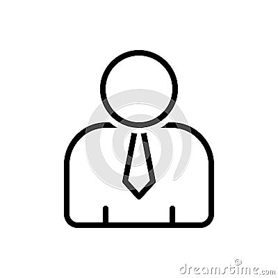 Black line icon for Human, people and guy Vector Illustration