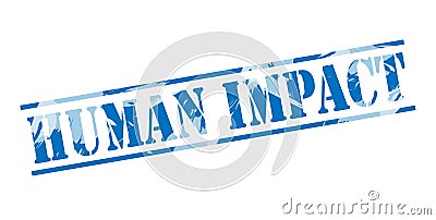 Human impact blue stamp Stock Photo