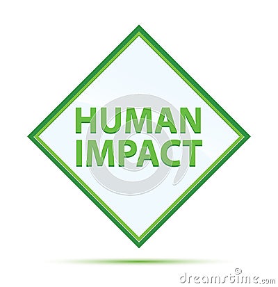 Human Impact modern abstract green diamond button Stock Photo