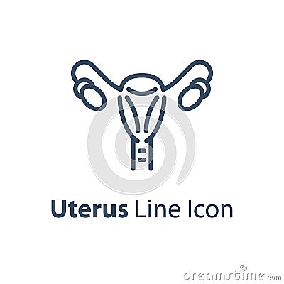 Human internal organ, female reproductive system, healthy ovary, gynecology concept Vector Illustration