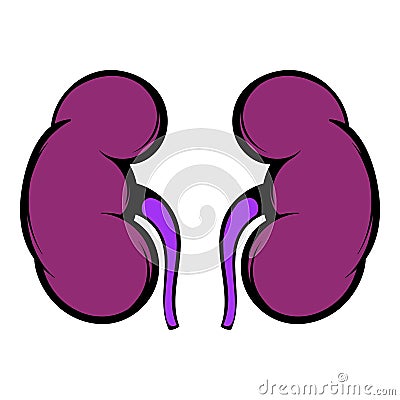 Human kidney icon, icon cartoon Vector Illustration