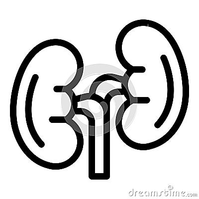 Human kidney icon, outline style Vector Illustration