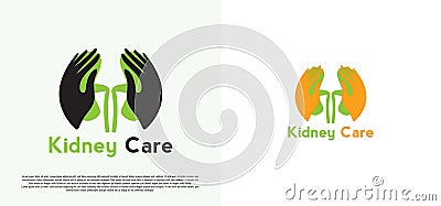 Human kidney organ health care logo design Vector Illustration