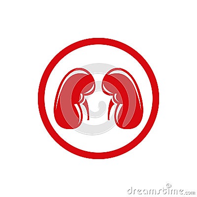 Human Kidney. Single flat icon. Vector symbol. Vector Illustration