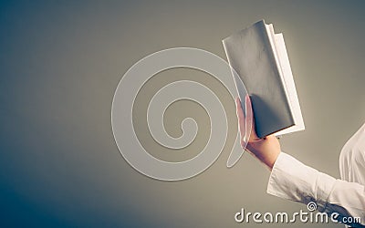 Human learning reading book. Education leisure. Stock Photo