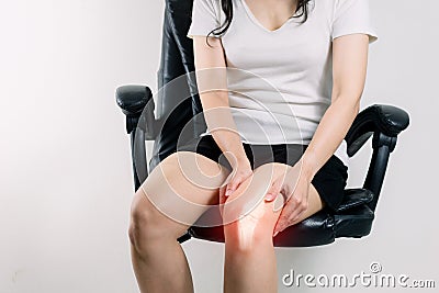 Human leg Osteoarthritis inflammation of bone joints Stock Photo