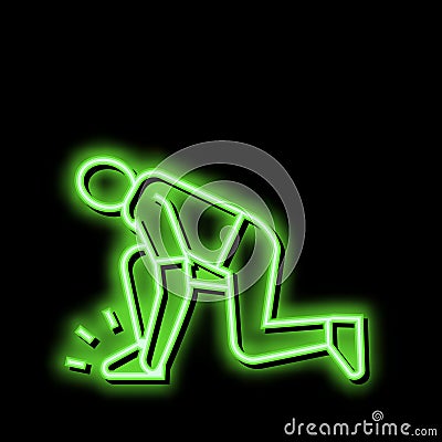 human leg pain gout symptom neon glow icon illustration Vector Illustration