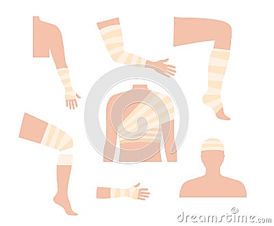 Human limbs trauma Vector Illustration