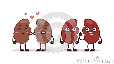 Human liver characters vector. Vector Illustration