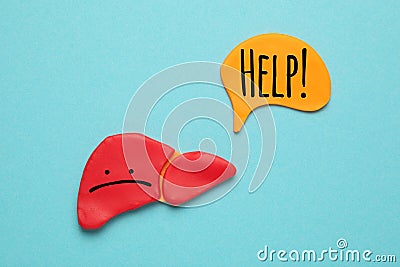 Human liver disease, cirrhosis, chronic inflammation. The concept of cancer treatment, hepatitis Stock Photo