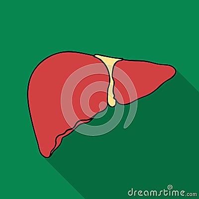 Human liver icon in flat style isolated on white background. Human organs symbol stock vector illustration. Vector Illustration