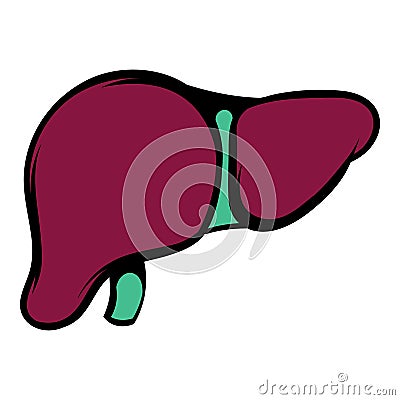Human liver icon, icon cartoon Vector Illustration
