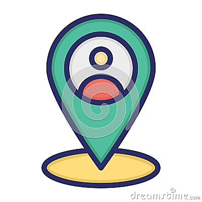 Human location, Human, location, person fully editable vector icon Vector Illustration