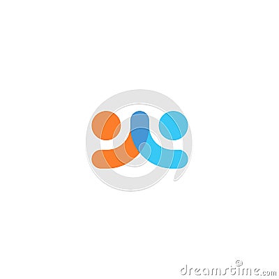 Human logo, mutual aid icon, people together abstract logotype. People support and hope symbol. Partnership vector Vector Illustration