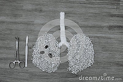 Human lungs with cancer concept Stock Photo