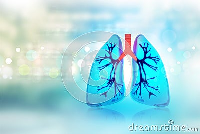 Human lungs Cartoon Illustration