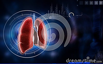 Human lungs Cartoon Illustration