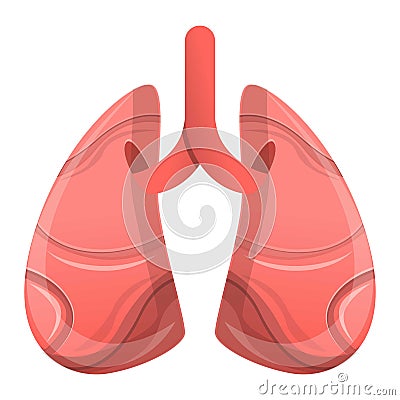 Human lungs icon, cartoon style Vector Illustration