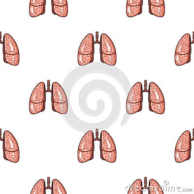 Human lungs icon in cartoon style isolated on white background. Human organs symbol stock vector illustration. Vector Illustration