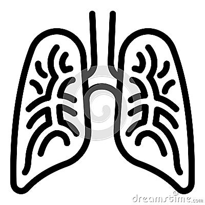 Human lungs icon, outline style Vector Illustration