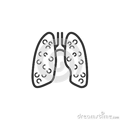 Human lungs line icon Vector Illustration