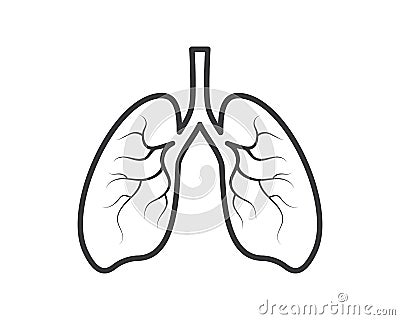 human lungs logo icon vector illustration design Vector Illustration