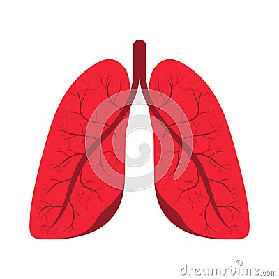 Human lungs. Human respiratory system, internal organ. Human lungs icon, symbol in cartoon style. Healthcare, medicine and anatomy Vector Illustration