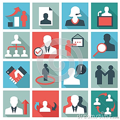 Human management icons Vector Illustration