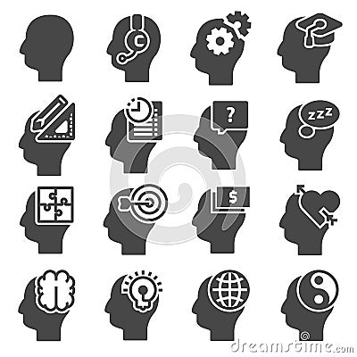 Human mind process, people thinking, brain, mental health. Stock Photo
