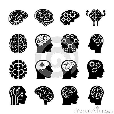 Human minds icons Stock Photo