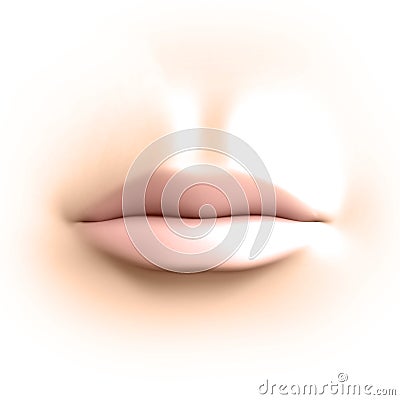 Human mouth isolated on white Cartoon Illustration