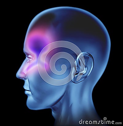 Human Nasal congestion Stock Photo