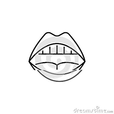 Human organ mouth open outline icon. Signs and symbols can be used for web, logo, mobile app, UI, UX Vector Illustration