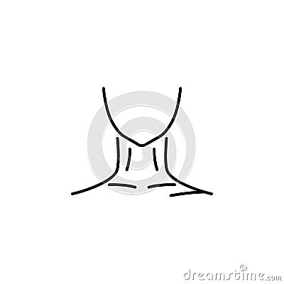 Human organ neck outline icon. Signs and symbols can be used for web, logo, mobile app, UI, UX Vector Illustration