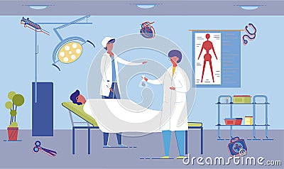 Human Organs Transplantation and Donation Scene. Vector Illustration